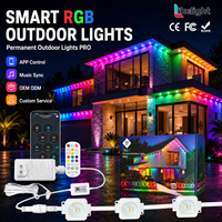 Éclairage LED extérieur permanent IP67 35x30mm WS2811 SMD5054 RGB DC24V pour projet d'éclairage de gouttière et de corniche de Noël