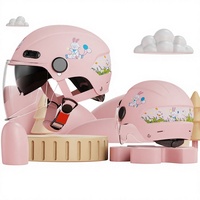 Nouveau casque de moto demi-coque pour enfants avec visière transparente, léger en ABS, respirant, certifié 3C pour les trajets en scooter et la conduite urbaine