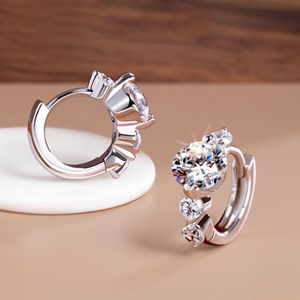 Orecchini a polsino geometrici rotondi da donna per uso quotidiano, accessori per l'orecchio - Product Image 2