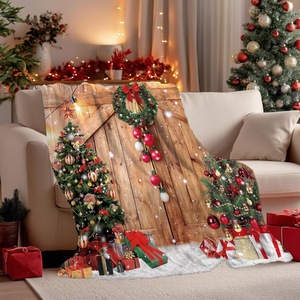 Christmas Snowflake Christmas Tree Santa Flannel <b>Blanket</b> Throw <b>Blanket</b> Nap <b>Blanket</b> Festive Winter Warm Lightweight Breathable - Product Image 5