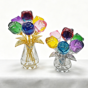 Adorno de Mesa de Cristal con Siete Cabezas de Rosa, Ideal para Regalos de San Valentín y Cumpleaños, Perfecto como Adorno de Cristal - Product Image 5