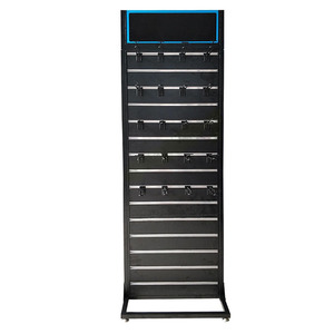 Tầng Thường Vụ <span class=keywords><strong>Slatboard</strong></span> Ra Cửa Đi Xe Đạp Găng Tay Hiển Thị Rack Với Hook Cửa Hàng Bán Lẻ Treo Kệ Kim Loại Tầng Giá Găng Tay - Product Image 2