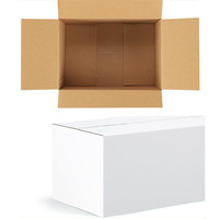Boîte d'expédition en carton ondulé blanc vierge, logo personnalisé, pliable, emballage cadeau