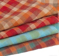 Tissu Jersey Plaid Teint en Fil Léger 100% Lin Biologique Tissé Écologique 123gsm 150CM Printemps-Été Doux pour Rideaux Garçons