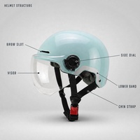 Casque demi-coque anti-UV avec doublure amovible, taille L, pour adulte, pour trajets en trottinette électrique et livreurs, protection confortable pour la tête
