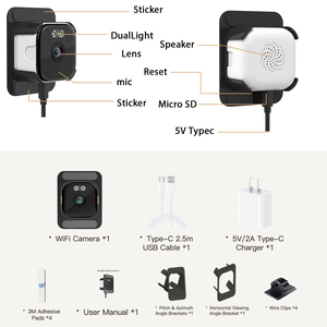 Caméra WiFi HD 2K 3MP avec audio bidirectionnel, prise en charge 2.4G/5G, carte TF, alarme humanoïde Alexa, caméra de sécurité domestique pour fenêtre O-KAM Pro - Product Image 6