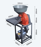 Moulin à Grains Portable Électrique à Double Usage (Humide/Sec) pour Aliments Animaux, Pulvérisateur de Grains pour Petites Exploitations Agricoles