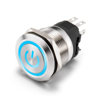 Bouton-poussoir momentané en acier inoxydable 16mm 19mm 22mm 5A IP65 pour unité de convoyeur à rouleaux