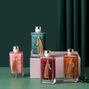 Nến nến vuông khách sạn phụ kiện thiết yếu pha lê gà tây sậy khuếch tán hổ phách lớn dễ thương chai thủy tinh màu đen tự nhiên - Product Image 6