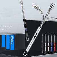 Briquet électronique bon marché Briquet à arc rechargeable par USB Briquet à tube souple Rotation de 360 degrés Briquets électriques pour barbecue de cuisine