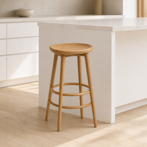Tabouret de bar en bois d'acacia massif avec repose-pieds et tabouret Eden de haute qualité, servant également de buffet pour bar à domicile, pub, restaurant - Product Image 3