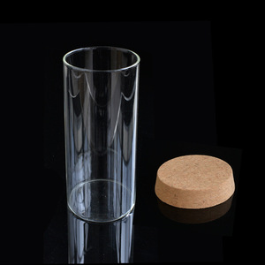 Corked Glass Bottle 55x80 Mm Cylinder High Borosilicate Premium Tea Packaging With Cork Seal - Product Image 2