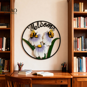 งานตกแต่งผนังโลหะสำหรับทำสวนกลางแจ้งงานตกแต่งต้อนรับผึ้งงานตกแต่งบ้านตามสั่งจากโรงงาน - Product Image 6