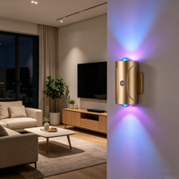 Lampe murale LED à triple induction avec 16 couleurs changeantes pour le jeu et la chambre à coucher