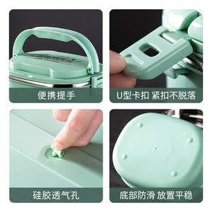 Qi Stainless Steel <b>Insulated</b> <b>Lunch</b> <b>Box</b> 3 Tier Rectangle Sealed Spill Proof Multi Layer Japanese Style - Product Image 4