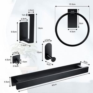 Ensemble de barres porte-serviettes modernes en acier inoxydable, accessoires de salle de bain, support pour serviettes de toilette, en acier inoxydable pour salle de bain - Product Image 3