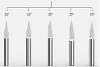 Carbure monobloc 3.175mm 0.1 Bits de CNC à fond plat Gravure Mots Routeur Bits Cnc pour Bois Acrylique