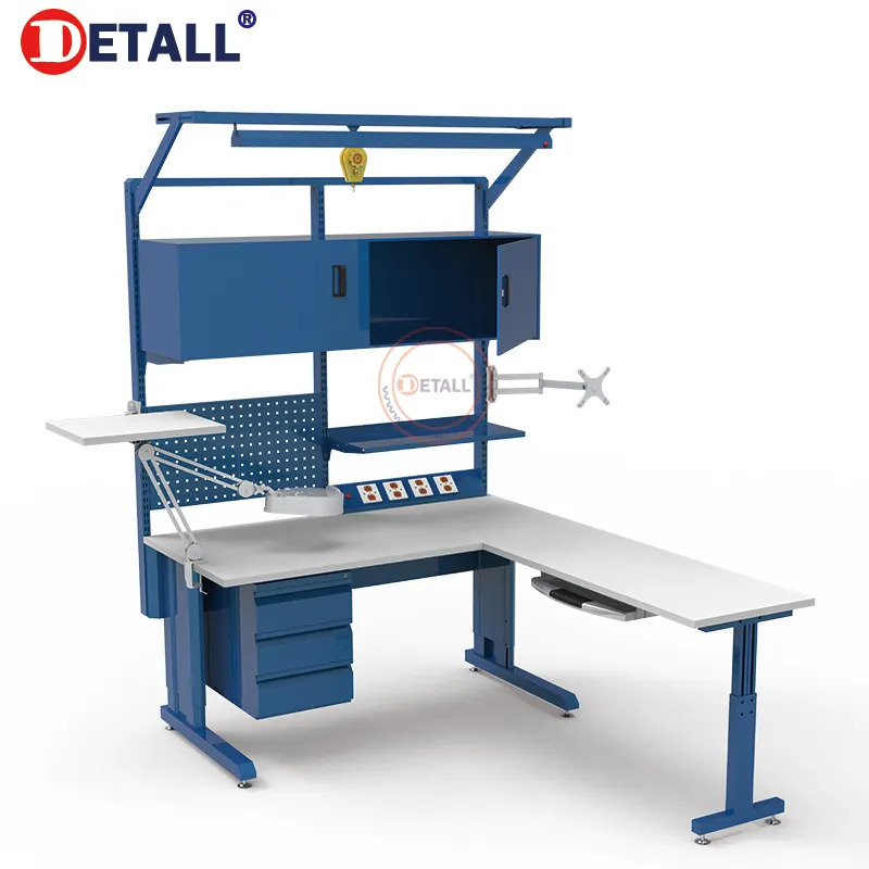 Plan de travail pour électricien, 2 L, en forme d'angle, banc de recherche esd