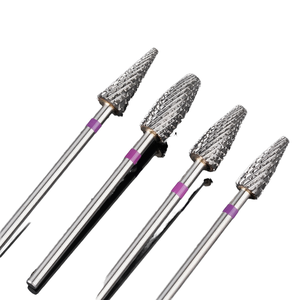 10 Brocas de Carburo de Tungsteno para Uñas, Forma Cónica, Herramienta de Manicura para Remover Gel Rápidamente, Logotipo Personalizado, Color Plateado - Product Image 1