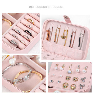 กล่องใส่เครื่องประดับสำหรับเดินทางขนาดเล็กพับได้ทรงสี่เหลี่ยมสีเงินมุกสีม่วงตามสั่งพร้อมกล่องจัดเก็บแบบพกพา - Product Image 5