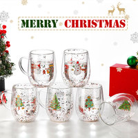 Mug à bière de Noël en verre, design moderne, grande capacité, usage commercial, compatible lave-vaisselle et micro-ondes, idéal pour les voyages