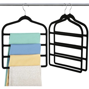 Support de pantalon magique à quatre couches écharpe en soie écharpe flocage support pour économiser de l'espace suspendu <span class=keywords><strong>rangement</strong></span> mural - Product Image 5