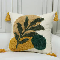 Coussins décoratifs de printemps en gros, personnalisés en usine, de luxe, style nordique, à motifs tuftés, brodés, rayés, géométriques, floraux et feuilles