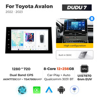 DUDUAUTO DUDU7 A7870 AKM7739 DSP 12+512G QLED Unidad Principal para Toyota Avalon 2022-2023
