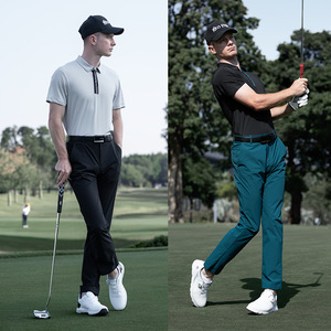MO EYES Magic Eyes Golf Apparel Polo de sport respirant à manches courtes rayé en polyester/coton pour homme printemps/été - Product Image 3