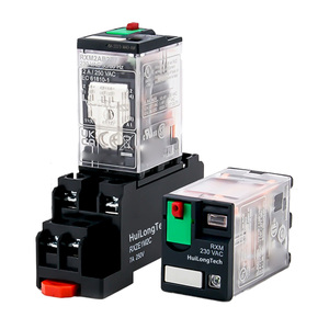 Relè Intermedio RXM 8 Pin DPDT - Pulsante di Test con Indicatore LED 2NO 2NC Controllo Industriale RXM2AB2B7 24VDC 12A - Product Image 1