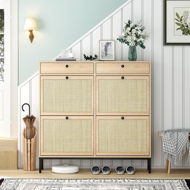 Freestanding Shoe Cabinet with 4 Flip