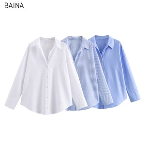 Chemisier Femme Printemps en Coton Polyester, Blouse Vintage à Manches Longues, Blusas Hauts de Conception Élégante - Product Image 1