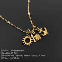 Collar de Cadena de Eslabones de Acero Inoxidable EMANCO, Serie Minimalista con Temática Festiva, para Mujer, Uso Diario, Regalo, Venta al Por Mayor