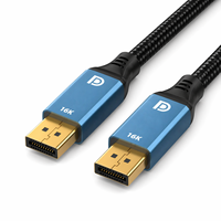 Câble DP 2.1 16K 60Hz 80 Gbps HDR Dynamic Ultra Wide DSC 1.2 pour moniteur de jeu, station de travail, home cinéma