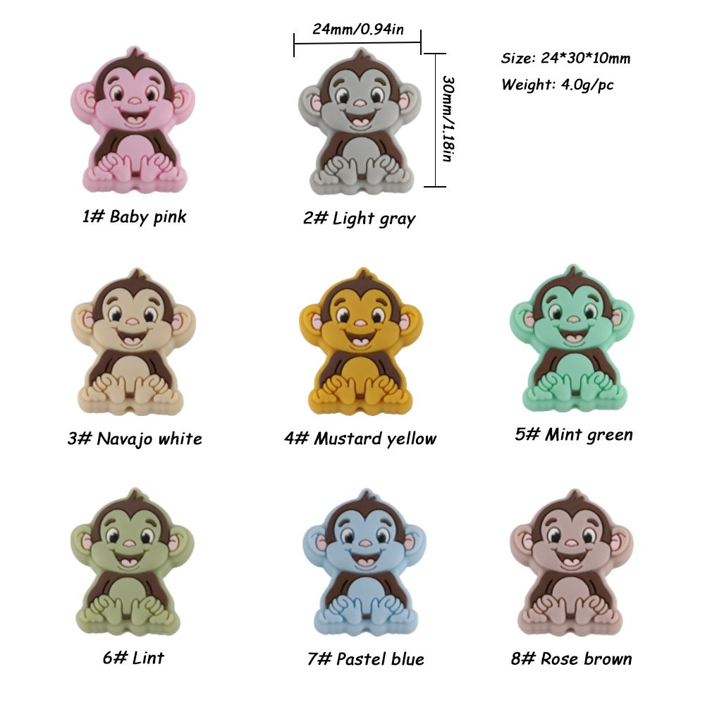 Perle focale singe Mix SA119
