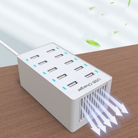 Charger Dinding USB Multi Port Laris Manis Charger USB Multi Port 50W 10 Port USB Mendukung 5V 1A 2A 2.4A