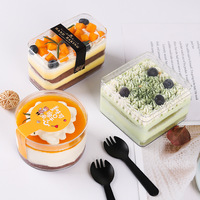 Boîtes à gâteaux personnalisées en plastique PS rigide transparent de grande taille, pour tranches de tiramisu, emballages cadeaux pour mini gâteaux, contenants triangulaires jetables