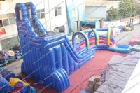 Toboggan commercial d'extérieur toboggan géant Château d'obstacles Piscine toboggans gonflables Toboggan gonflable pour piscine gonflable