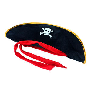 Disfraz de Halloween Show Props, sombrero de pirata, sombrero de <span class=keywords><strong>Piratas</strong></span> <span class=keywords><strong>del</strong></span> <span class=keywords><strong>Caribe</strong></span> con sombrero de pirata de seda roja, fiesta de vacaciones - Product Image 4