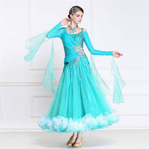 B-14734 סקסי סלוניים ריקוד תחפושת בנות ריקוד תלבושות במה ביצועים מודרני חלק ריקוד שמלה - Product Image 3