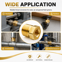 Adaptateur hexagonal mâle-femelle en laiton, raccord réducteur fileté 6 mm, connecteur fileté interne/externe pour systèmes de plomberie air/eau/gaz