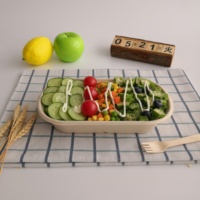 Boîte alimentaire jetable en bagasse et paille de blé biodégradable avec carton ondulé, résistante à l'huile et compatible micro-ondes