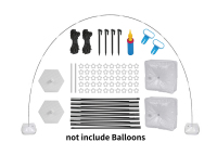 Kit d'arche gonflable en fibre de carbone 15 pièces avec base carrée pour sac d'eau, ancre au sol et manchon de fixation pour arche de ballons de fête