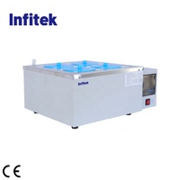 Bain-marie de laboratoire Infitek à 4 trous, en acier inoxydable, avec conteneur intérieur extensible, certifié CE