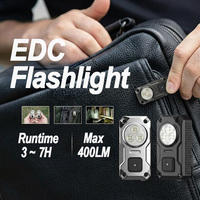 Mini lampe torche LED rechargeable EDC avec base magnétique et clip, facile à transporter au quotidien, batterie 1200 mAh, 5 modes, lampe torche porte-clés pour le camping