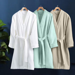 <span class=keywords><strong>Accappatoio</strong></span> Waffle in cotone 100% <span class=keywords><strong>con</strong></span> <span class=keywords><strong>collo</strong></span> <span class=keywords><strong>a</strong></span> <span class=keywords><strong>scialle</strong></span> e logo ricamo personalizzato Waffle <span class=keywords><strong>accappatoio</strong></span> - Product Image 5