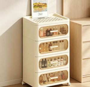 Meuble de rangement multi-niveaux à tiroirs transparents, en <span class=keywords><strong>plastique</strong></span> anti-poussière, pour chambre à coucher, organisateur de vêtements et articles divers - Product Image 5