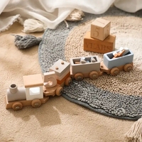 Bloques de Construcción de Tren de Números de Madera - Juguete de Apilamiento y Conteo Inspirado en Montessori para Niños Pequeños de 1 a 5 Años, Regalo de Cumpleaños