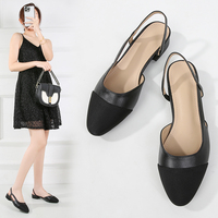 Sandales Slingback Femme Grande Taille Color Block Respirantes Légères Style Européen-Américain Bout Carré Plates Sans Talon
