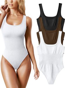 Body côtelé à col en U pour femme, sans manches, sans couture, style débardeur, moulant, gainant, décontracté, streetwear, vêtements Y2K, en promotion - Product Image 2